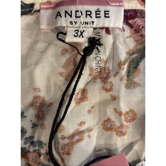 Andree By Unit Women's Floral Blooms V-Neck Mini Bohemian Comfy Dress Size 3X - Picture 4 of 5